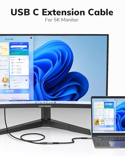 USB C Extension Cable 20FT – 10Gbps Data Transfer, 100W Fast Charging, 4K Video Support, Compatible with MacBook Air M2 Pro, iPad Pro, iPhone 16 Series, and More – Enhanced Compatibility and Speed
