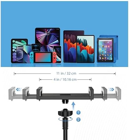 Adjustable 39in Phone & Tablet Holder – 360° Rotating Flexible Arm Mount for Bed & Desk, Universal Clamp Stand for Mobile Phones, Kindle, Galaxy Tabs, Fire Tablets, 4.7″-11″ Devices – Enhanced Compatibility and Speed