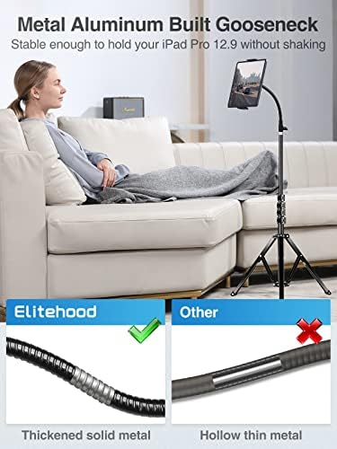 Ultimate 72″ Heavy-Duty Adjustable Tablet Stand – Versatile Tripod for i Pad Pro 12.9, Mini, Air, i Phone & 4.7-13″ Devices – Effortless Height Customization for Presentations and Hands-Free Use