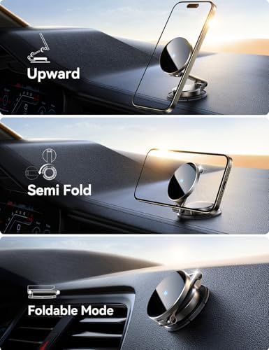 Premium JOYROOM Mag Safe Car Mount Charger – All-Metal 15 W Fast Wireless Charging Solution for i Phone 16 Pro Max Plus & 15/14/13/12 Pro Max Plus – Secure Magnetic Holder in Stylish Dark Blue for Effortless Navigation and Hands-Free Calls, Ultimate Dashboard Accessory