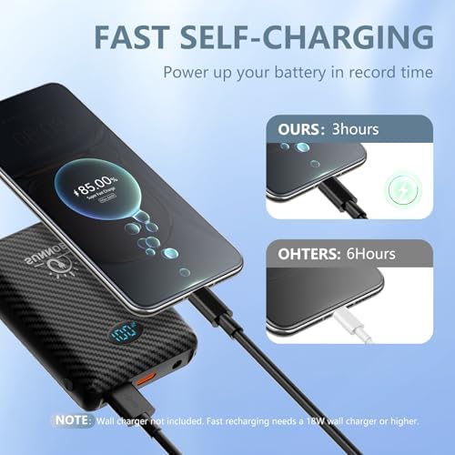 Ultimate 10000 m Ah Power Bank for Heated Vests – Versatile 7.4 V/5 V Battery Pack with DC, USB, and Type-C Outputs, Lightweight Design and LED Display for Outdoor Enthusiasts – Charge Your Devices While Staying Warm
