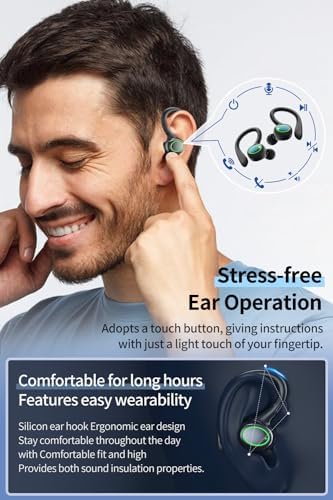 Premium Wireless Earbuds with 60 Hours Playback | Bluetooth 5.3 Noise Cancelling Headphones | IPX6 Waterproof Design for Active Lifestyles | LED Battery Indicator & Dual Mics for Clear Calls | Ultimate Comfort & Audio Quality for Music, Sports, and Daily Use