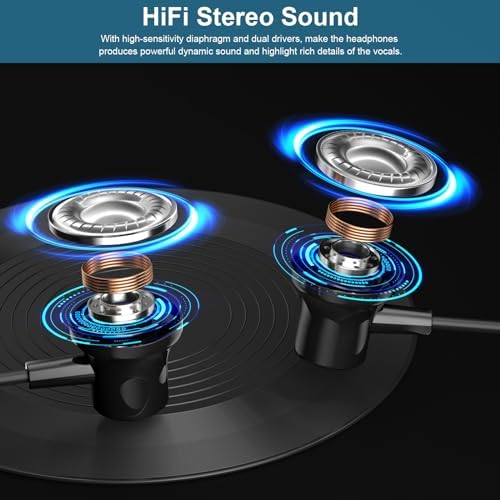 COOYA USB C Wired Earbuds: Advanced Noise-Canceling Earphones with Deep Magnetic Bass for Samsung Galaxy S25 Ultra & i Phone 16 Pro – Ergonomic In-Ear Fit with Right-Angle Connector for Unmatched Comfort and Universal Device Compatibility