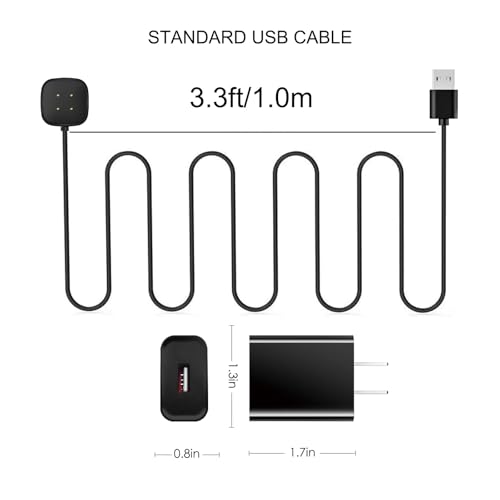 Rapid Charge Duo for Fitbit Sense & Versa Series | 3.3 ft USB Cables for Quick Power Boost | Essential Smartwatch Accessory for Active Lifestyles | Enhanced Compatibility with Sense 2, Versa 3, and Versa 4 | Travel-Friendly Design for On-the-Go Charging | Durable Construction for Long-Term Use | Minimize Downtime and Maximize Fitness Tracking Efficiency