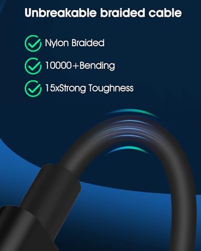 High-Speed USB C to USB C Cable 3-Pack – 100 W Power Delivery & 5 A Fast Charging for i Phone 15 & i Pad Pro – Versatile Lengths (5 ft & 6.6 ft) with Superior Durability for Enhanced Device Efficiency – Ideal for Home, Office, and Travel