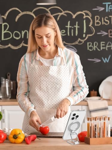 Revolutionary MINDSKY Mag-Safe Phone Grip & Stand for i Phone 12/13/14/15 Series – 360° Dual-Arm Adjustable Kickstand with Superior Magnetic Support – Lightweight, Durable Design for Enhanced Drop Protection – Effortless Hands-Free Use & Easy Wireless Charging Compatibility