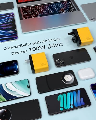Experience Unmatched Power with the 100 W USB-C Ga N Multiport Charger – Ultimate Versatility for Mac Book Pro, i Pad Pro, Dell XPS, and More – Real-Time Charging Status Display & Advanced Safety Features for All USB-C/USB-A Devices – Efficient 4-Port Design for Simultaneous Charging of Laptops & Smartphones – Ideal Solution for Tech Enthusiasts with Multiple Devices – Harness Swift Power Delivery & Cutting-Edge Power IQ 3.0 Technology for Enhanced Safety and Performance – Stay Organized with a Compact, Tidy Desktop Setup – Compatible with a Broad Range of Devices Including i Phone 15 Pro, Galaxy S23 Ultra, and More – Comprehensive Package with 6.6 ft USB-C to USB-C Cable Featuring LED Display – Elevate Your Charging Experience Today!