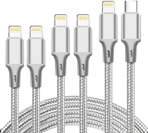 Premium 5-Pack i Phone Charger Set: MFi Certified Nylon Braided Fast Charging Cables (3 FT, 6 FT, 10 FT) for i Phone 14/13/12/11/X/Max/8/7/6/5/SE/i Pad – Unmatched Durability & Versatile Lengths for Every Lifestyle