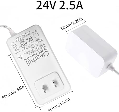 Versatile 24 V 2.5 A 60 W Wall-Mounted Power Supply Adapter for LED Strip Lights, Routers, Cameras – Durable 1.2 m Cable with DC 5.5 x 2.1 mm Connector for Enhanced Device Versatility and Efficiency – Optimize Your Power Management System Today!