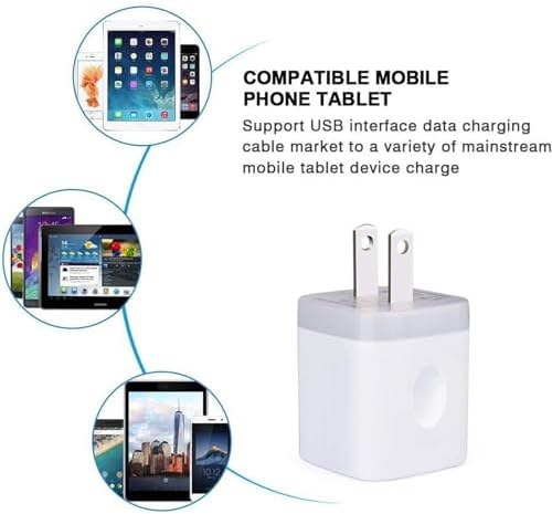 Fast Charging Dual-Port USB Wall Charger Adapter – 5-Pack 2.1 Amp Power Block for i Phone 16/15/14/13/12/11, Samsung & Android Devices – Compact and Reliable Charging Solution for Home, Office & Travel