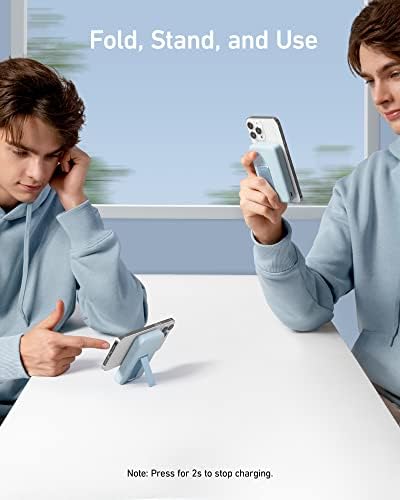Anker 633 Magnetic Power Bank: 10,000 m Ah Foldable Wireless Charger with 20 W USB-C Fast Charging and Built-in Stand, Mag Safe-Compatible for i Phone 16/15/14/13/12 Series – Ultimate Portability and Efficiency for On-the-Go Charging