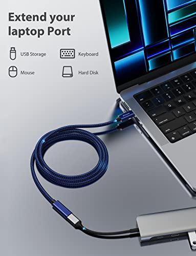 Stouchi 6.6 FT USB-C Extension Cable – Type C 3.1 Male to Female, Ultra-Fast Charging & Data Transfer for PSVR2, Galaxy S23, i Pad Mini/Pro, Mac Book Air M1/M2, and Mag Safe – Enhanced Connectivity & Durability for Gaming and Streaming