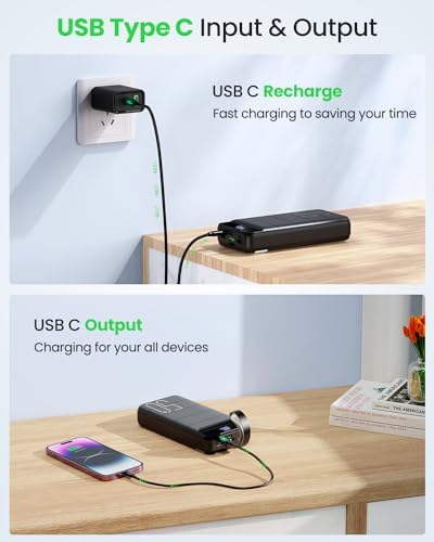 High-Capacity 50000 m Ah Portable Power Bank with Fast Charging 22.5 W – Multi-Device USB-C Battery Pack for i Phone, Samsung Galaxy & More – Ultimate Reliability for On-the-Go Charging
