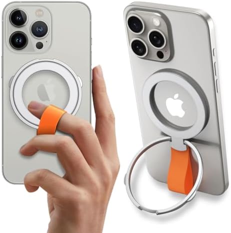 Revolutionary 2025 Magnetic Phone Grip with Silicone Loop Strap – Magsafe Compatible for Seamless Wireless Charging, Enhanced Stability, and Versatile Viewing with Dual Adapter Rings & Adjustable Stand for Modern Users