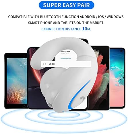 Ultra-Lightweight Mini Wireless Earbuds with Bluetooth 5.0 – IPX4 Waterproof Sport Headphones for Active Lifestyles, Single-Ear Design with Built-in Microphone for Seamless Communication and Music Enjoyment – Perfect for Running and Workouts in White