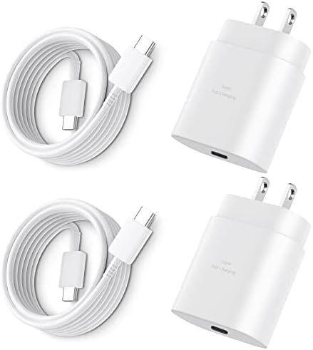 Elevate Your Charging Experience: 25 W USB C Fast Charge Block with 10 Ft Type C Cable for Samsung Galaxy S21-S24 & Note 20 – Optimal Power Delivery for Home and Travel – Exceptional Speed, Enhanced Safety Features, and Ultimate Compatibility for Android Devices