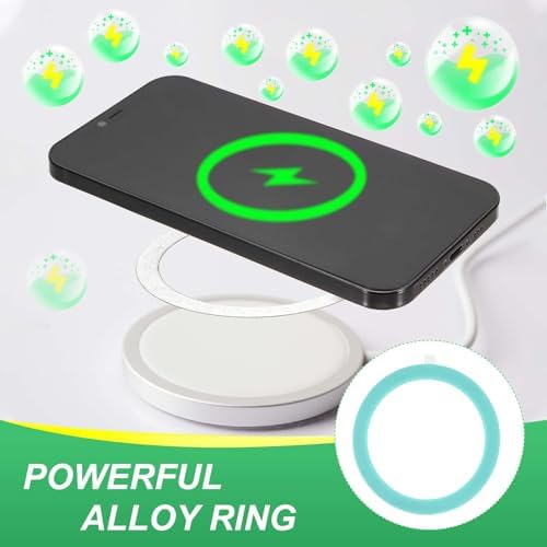 Universal Magnetic Adapter Ring Kit – 12 Ultra-Thin Yellow Metal Stickers for Enhanced Phone Case Compatibility and Wireless Charging Efficiency – Secure Adhesive Solution for Magnetic Mounts and Accessories – Easy Installation for Maximum Grip and Stability