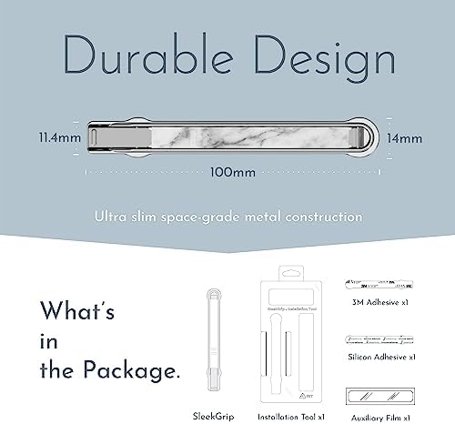 Ultra Slim Sleek Grip Premium: Versatile Swappable Phone Grip & Stand for i Phone and Android – Lightweight Space-Grade Design with Dual Viewing Angles, Quick Installation, and Enhanced Durability – Perfect for On-the-Go Photography and Hands-Free Viewing