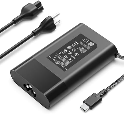 2025 Ultra-Slim 65 W USB-C Laptop Charger for HP Devices – Fast Charging Power Adapter for Elitebook, Pavilion, Spectre, Envy & Elite x2 – Lightweight Braided Cable with Safety Features for Ultimate Portability