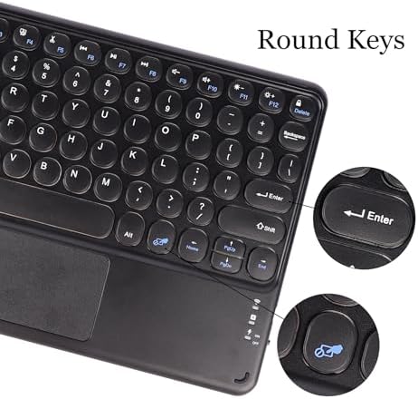 Ultra-Slim Pink Bluetooth Keyboard with Touchpad – Multi-Device Compatible Rechargeable Wireless Keyboard for i Pad, i Phone, Android, PC & Mac – Effortless Typing & Intuitive Navigation for On-the-Go Professionals and Students