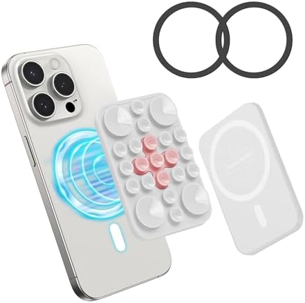 Magnetic Suction Cup Phone Mount for Mag Safe Cases – Ultimate Hands-Free Solution for i Phone 12/13/14/15/16 – Superior Anti-Slip Grip for Showers, Cooking, and Video Conferencing – Sleek Black Design to Enhance Content Creation and Daily Convenience