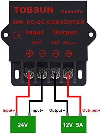 2-Pack 5 A DC-DC Power Converter Module – High-Efficiency Step-Down Regulator to 5 V from 12 V/24 V for Seamless Electronic Integration, 25 W Output for LED Strips and Microcontrollers
