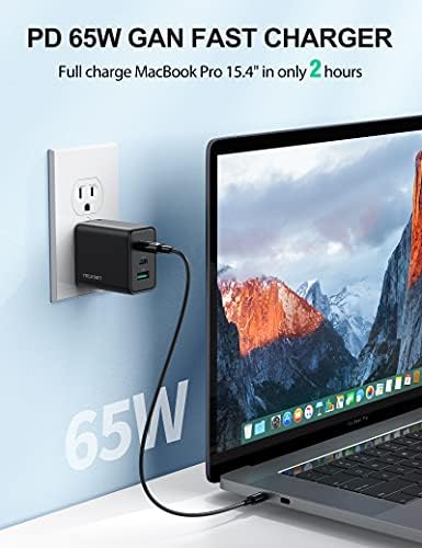 TECKNET 65 W Ga N Wall Charger – PD 3.0 USB-C Fast Charging Adapter with 3 Ports, Foldable Travel Plug for i Phone 16 Series, Galaxy S24/S25, Mac Book Pro, and Switch – Ultimate Power Solution for On-the-Go Efficiency and Versatility