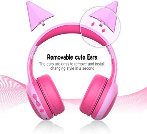 Gorsun Kids’ Purple Cat Ear Bluetooth Headphones – Safe Over-Ear Wireless Headset with 85 d B Volume Limiting, 40-Hour Battery Life, Built-in Microphone, and Bluetooth 5.3 for Toddlers and Young Children – Ideal for Music, Learning, and Playtime Adventures