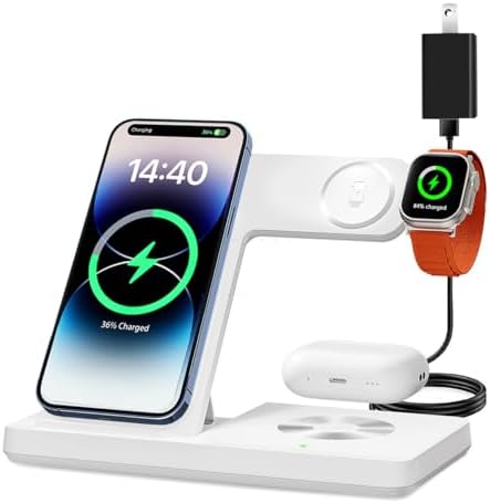 Revolutionary 3-in-1 Wireless Charging Station for Apple Devices – Fast Charging Dock for i Phone 8-16 Series, Apple Watch, and Air Pods Pro/4/3/2 – Seamless Compatibility & Space-Saving Design for Effortless Organization