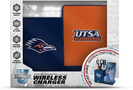 NCAA Unisex Fast Wireless Charging Stand & Desk Organizer – Stylish Multi-Device Charger for Sports Enthusiasts, Efficient Workspace Solution with Built-in Accessory Compartments