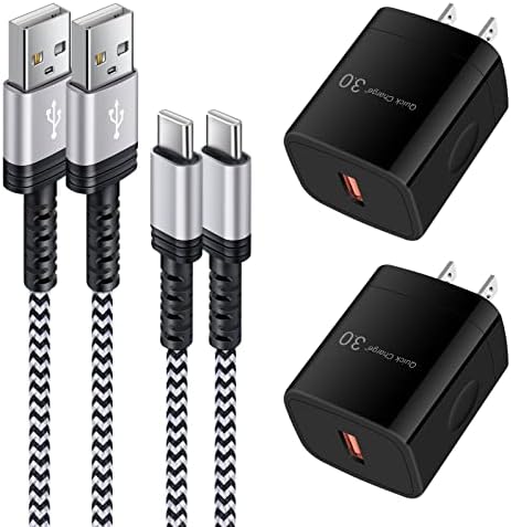 20 W USB Wall Charger with 10 ft Type-C Cable for Rapid Charging – Compatible with Samsung Galaxy S22, S21, S20 FE & Google Pixel 7 Pro – Lightweight & Durable Fast Charging Block with Overheat Protection for Home and Travel Use