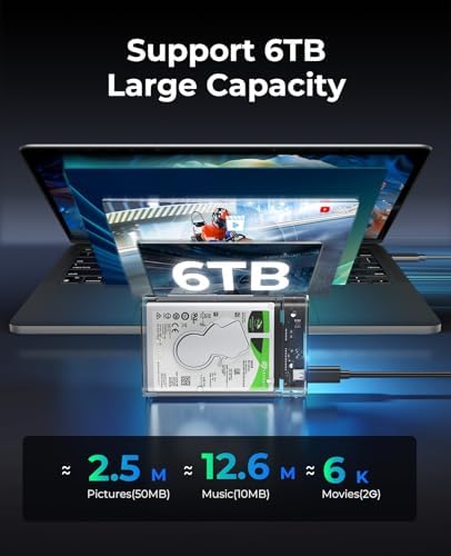ORICO 2.5” SATA to USB 3.1 Type-C Hard Drive Enclosure – High-Speed External HDD/SSD Case with UASP Support for Seamless Data Transfer, Compatible with Mac & Windows, Ideal for 7 mm and 9.5 mm Drives – Reliable Storage Solution for Professionals and Casual Users