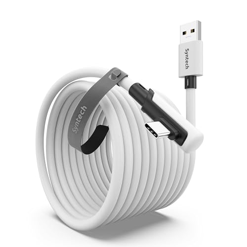 Syntech 16 FT Link Cable for Oculus Quest 3 & PCVR – High-Speed USB 3.0 to USB C Cable for Enhanced Gaming Experience – Compatible with Meta Quest 2, Pro, Pico 4 & More – Durable, Flexible Design for Seamless VR Connectivity