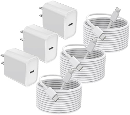 Rapid Charge Bundle: 3-Pack 6 FT USB-C to Lightning Cables for i Phone – Ultra-Fast Charging Compatibility with i Phone 14 Pro Max, 14 Plus, 13, 12 Mini, 11, 10, XS, SE – Durable & Convenient Charging Solution for Home, Office, and Travel
