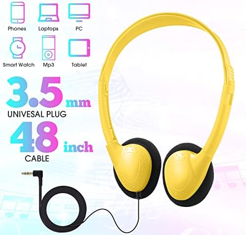Chumia 30 Pack Adjustable On-Ear Headphones – Premium Bulk Audio Solution with 3.5 mm Compatibility for Students and Adults – Ideal for Classroom, Library, Museum, and Travel Use – 10 Eye-Catching Colors for Ultimate Comfort and Style
