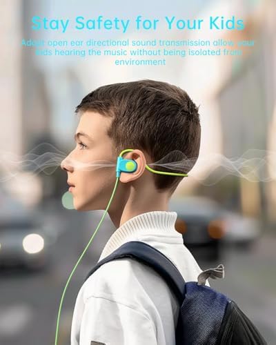 Kid-Friendly Open Ear Headphones – Vibrant Purple Lightweight Design for School and Outdoor Fun – Safe Air Conduction Technology with 3.5 mm Jack – Ultimate Comfort and Hearing Protection for Young Explorers
