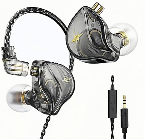 Transform Your Listening Journey with QKZ ZXT Hi-Fi In-Ear Monitors – Pro-Grade Gaming Earbuds with Detachable Cable for Musicians and Gamers – Experience Unmatched Audio Clarity, Versatile Device Compatibility, and Fashion-Forward Transparent Design for All-Day Comfort