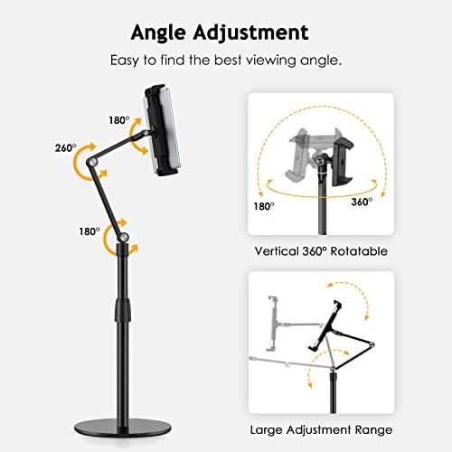 Ultimate Ergonomic Multi-Angle Phone Stand – Adjustable Holder for 3.5-11″ Devices, Ideal for Video Calls, Streaming, and Creative Recording – Lightweight, Portable Black Design for Enhanced Stability and Comfort
