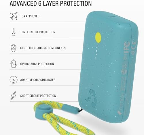Ultimate Champ 10,000 m Ah Portable Charger – Dual USB-C Power Bank with 20 W Fast Charging for i Phone, Laptops, Tablets & More – Travel Essential with Included Cable for Enhanced Device Compatibility and Performance