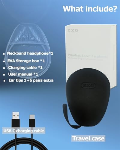 ZXQ Bluetooth Neckband Headphones – 100 Hours Playtime Ergonomic Sports Earbuds with Waterproof Design and Magnetic Storage for Active Lifestyles and Immersive Sound Quality