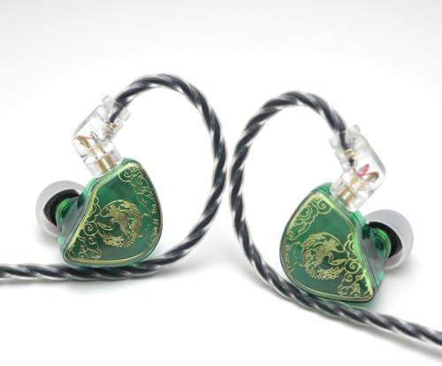 FAAEAL TANGZU Wan’er S.G Hi-Fi Earbuds – Premium Audiophile In-Ear Monitors Featuring 10 mm Dynamic Drivers for Enhanced Audio Clarity, Ergonomic Comfort Fit, Detachable 2-Pin Cable for Customization, Stylish Mixed Color Design, and Integrated Microphone for Effortless Hands-Free Calls and Versatile Listening Experiences