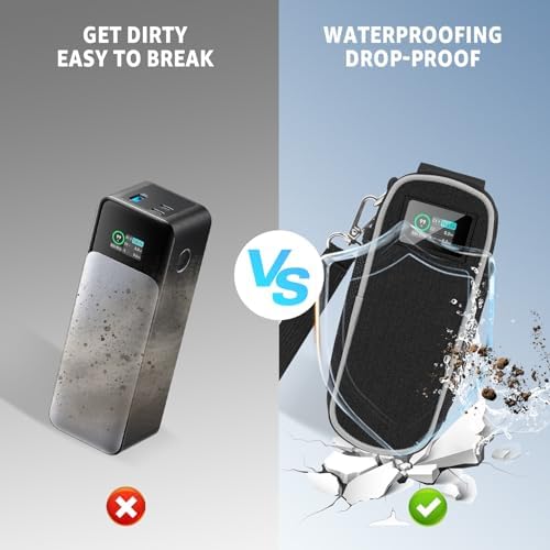 Premium Oxford Fabric Carrying Case for Anker Prime Power Bank (27,650 m Ah) – Ultimate Protection & Organization for Portable Charging Solutions, Travel-Ready Design with Extra Mesh Pocket for Cables and Accessories, Lightweight & Stylish Travel Case for Anker 250 W