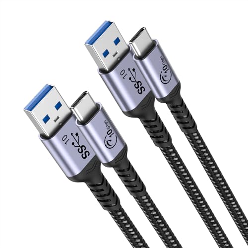 High-Speed 10 Gbps Android Auto USB C Cable (6.6 ft, 2-Pack) – Universal Compatibility for Fast Charging & Data Transfer with i Phone 16/15 & Samsung Galaxy – Durable, Versatile Cord for Seamless In-Car Connectivity