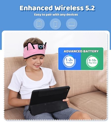 Ultimate Kids Bluetooth Headphones for Safe and Stylish Listening – Versatile Wired Playback Option with Volume Limiting Technology – Durable and Lightweight Design for Travel, School, and Home Use – Adjustable Headband for Customized Comfort – Compatible with Kindle, Tablets, and Cell Phones – Perfect for Boys and Girls