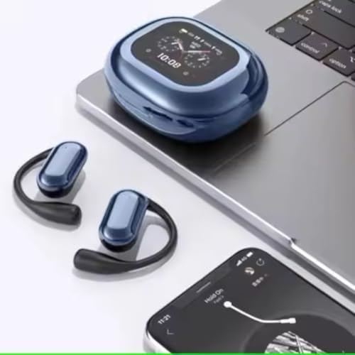 KDH Smart Bluetooth 5.4 Open Ear Wireless Earbuds – Cutting-Edge Noise Cancellation with Touchscreen Charging Case, IPX7 Waterproof Design for Ultimate Comfort and Safety on the Move, Ideal for Music Enthusiasts and Professionals
