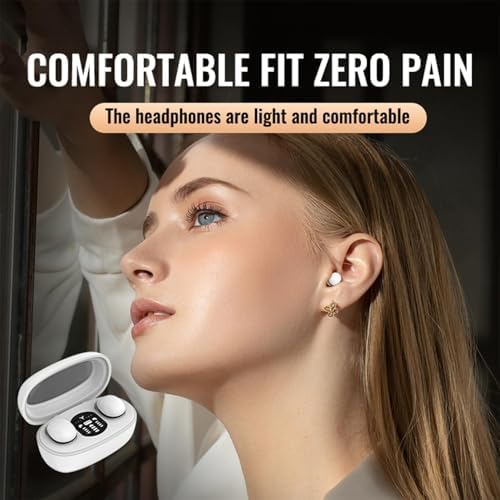 Discover Ultimate Sleep Serenity with Invisible Sleep Headphones – Ergonomic Wireless Earbuds Tailored for Side Sleepers, Featuring Advanced Noise-Canceling Technology, IPX6 Waterproof Durability for Any Environment, and Long Battery Life for Continuous Comfort Throughout the Night (White)