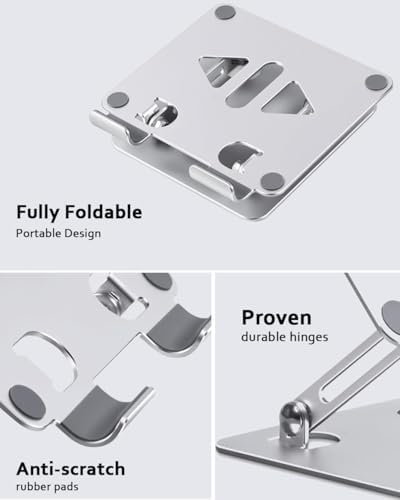 Versatile Adjustable Aluminum Tablet Stand Holder – Foldable and Lightweight Desktop Mount for i Pad Pro 12.9, i Pad Air, Mini, Samsung Galaxy Tabs, and Kindle Fire (4-12 inch) – Enhanced Stability and Comfort for Optimal Viewing Experience in Purple