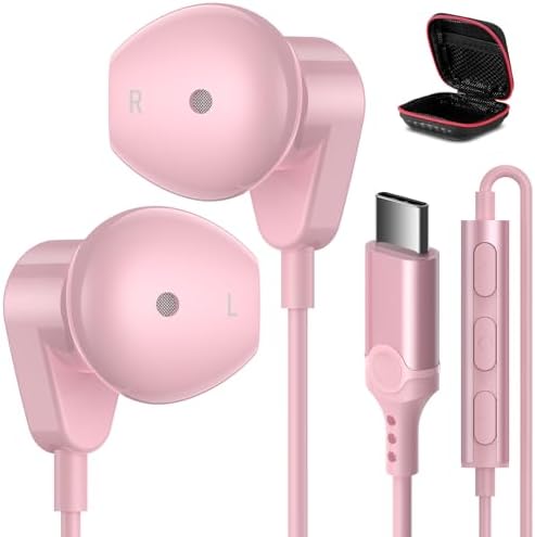 APETOO USB C Wired Earbuds – Exceptional Hi-Fi Stereo Noise Cancelling Earphones for i Phone 16 & Samsung Galaxy S25 – Lightweight Ergonomic Design with In-Line Microphone & Quick Volume Control – Ideal for Music, Gaming, and Effortless Hands-Free Calls – Premium Sound for All USB-C Devices – Experience Comfort and Durability