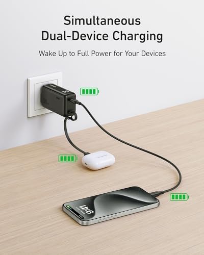 ANKER 3-in-1 Portable Power Bank with USB-C Charger Block – 5,000 m Ah Fast Charging Battery Pack with Built-in Cable and Foldable AC Plug for i Phone 15, Galaxy, Mac Book – Ultra-Compact Design for Ultimate Convenience and Speed