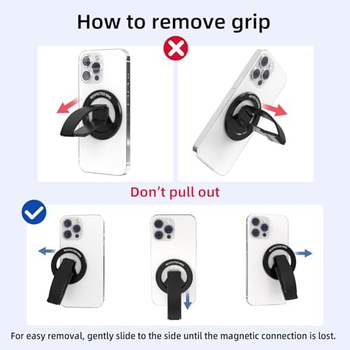 Revolutionary Dual-Function Magnetic Phone Grip & Kickstand – Ultimate 2-in-1 Holder with Adjustable Silicone Finger Strap for i Phones, Androids & More (Vibrant Orange) – Exceptional Stability, Ergonomic Comfort & Versatile Viewing Angles